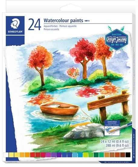 Χρώματα νερομπογιάς Staedtler 24 τεμ. ανάμεικτα 12 ml