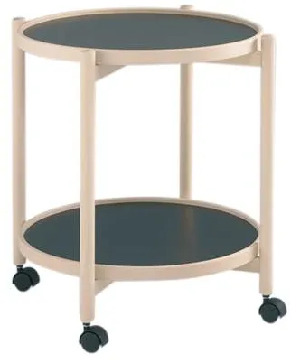 Thomsen Furniture James τροχήλατο τραπέζι - οξιά/μελαμίνη - φυσική οξιά - Ø50 cm