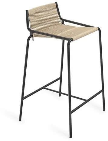 Thorup Copenhagen Noel Σκαμπό Μπαρ Μαύρο/Λινό H67 cm