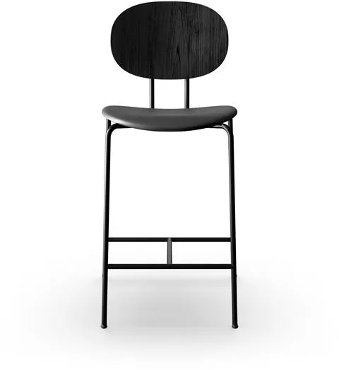 Sibast Furniture Piet Hein Σκαμπό Μπαρ Μαύρο σε Μαύρη Δρυ και Μαύρο Δέρμα