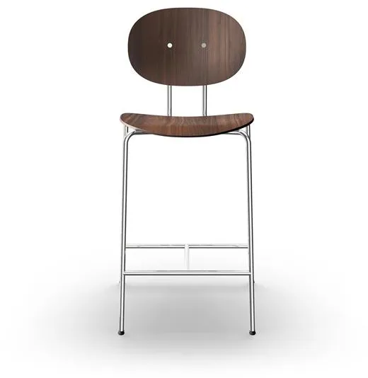Sibast Furniture Piet Hein Σκαμπό Μπαρ Χρώμιο Καρυδιά