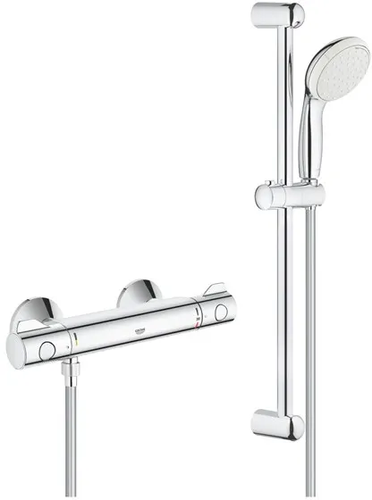 Σετ ντους Grohe Tempesta II με μπαταρία Grohtherm 800, χρώμιο