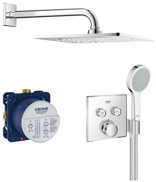 Grohe Grohtherm SmartControl Σετ ντους με ντους οροφής, χρώμιο