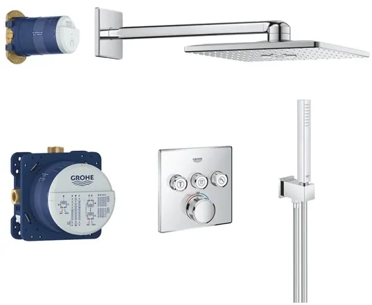 Grohe Grohtherm SmartControl σετ ντους με Rainshower SmartActive 310 Cube, χρώμιο