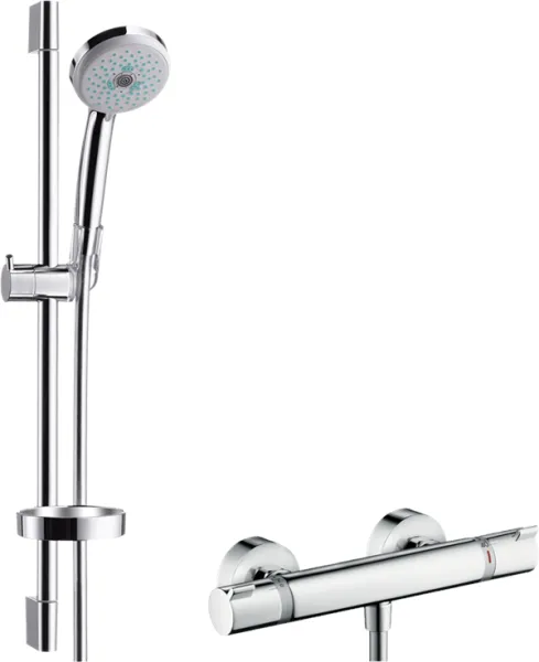 Hansgrohe Croma 100 σετ ντους με μπαταρία ντους Ecostat Comfort, χρώμιο