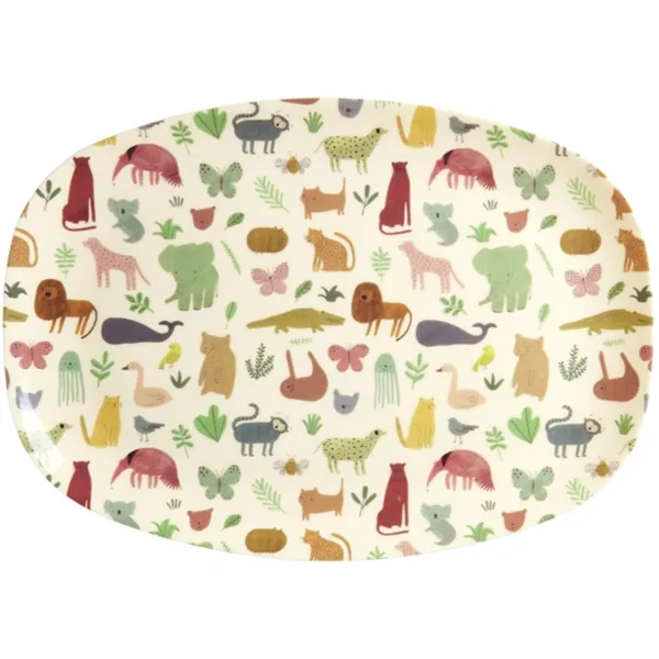 RICE Sweet Jungle Print Παιδικό Πιάτο Μελαμίνης