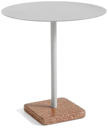 HAY Terrazzo Εξωτερικό Τραπεζάκι Καφέ Ø70 Sky Grey/Κόκκινο Terrazzo