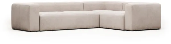 Blok, Γωνιακός καναπές, μπεζ, H69x320x230 cm, ύφασμα