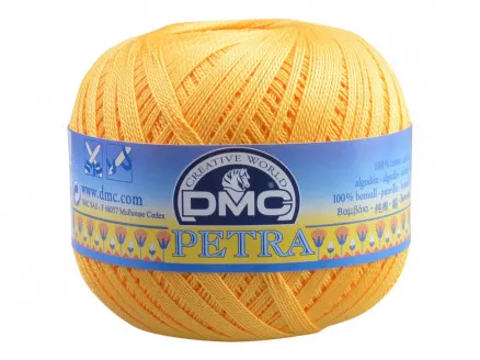 DMC Petra αρ. 8 Νήμα για Βελονάκι Μονόχρωμο 5742 Έντονο Κίτρινο
