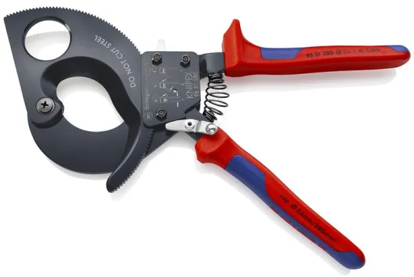 Knipex Κόφτης καλωδίων (Αρχή καστάνιας) μαύρος λακαρισμένος, με λαβή πολλαπλών συστατικών 280 mm