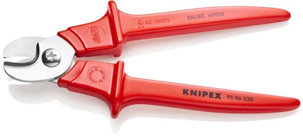 Knipex Κόφτης καλωδίων με λαβή ψεκασμένη με μονωμένο πλαστικό, ψεκασμένο με πλαστικό, εγκεκριμένο από VDE 230 mm