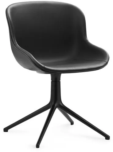 Normann Copenhagen Hyg Περιστρεφόμενη Καρέκλα Επενδεδυμένη Μαύρο Αλουμίνιο/Μαύρο Δέρμα i 41599
