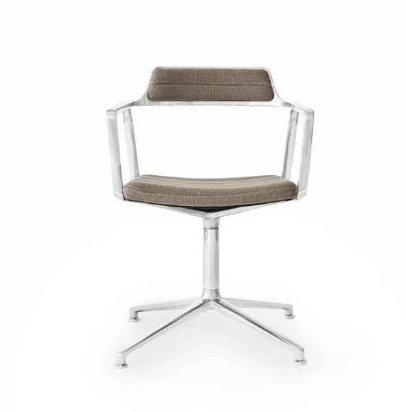 Vipp 452 Swivel Περιστρεφόμενη Καρέκλα Σκούρα Άμμος/Αλουμίνιο