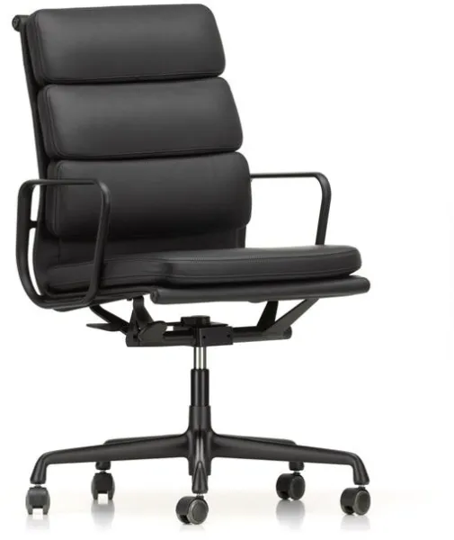 Vitra Soft Pad EA 219 Καρέκλα γραφείου με λειτουργία περιστροφής και Ψηλή Πλάτη Nero