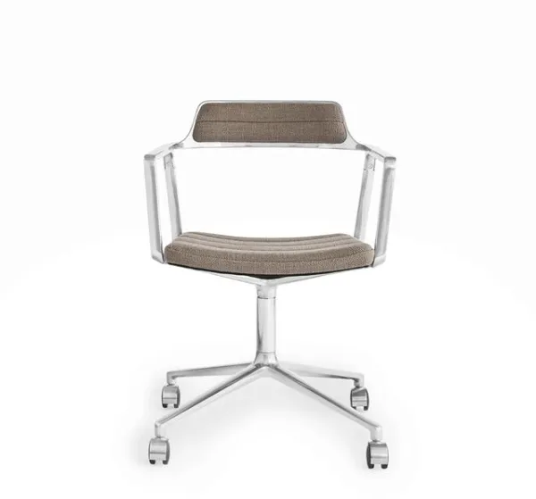 Vipp 452 Swivel Περιστρεφόμενη Καρέκλα με Ρόδες Σκούρα Αμμώδης/Αλουμίνιο