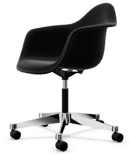 Vitra Eames Plastic PACC Καρέκλα Γραφείου με Περιστροφή Πλήρως Επενδεδυμένη Μαύρο/Hoopsak F60