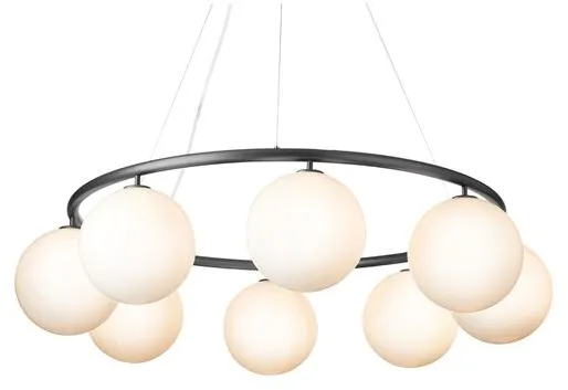 Nuura Miira 8 Circular Πολυέλαιος Rock Grey/Opal Λευκό