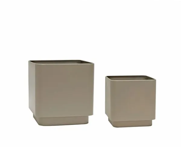 Hübsch Cube Γλάστρα Σετ των 2 Καφέ