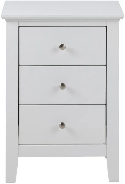 ACT NORDIC Linnea Κομοδίνο, με 3 συρτάρια - λευκό MDF (45x34)