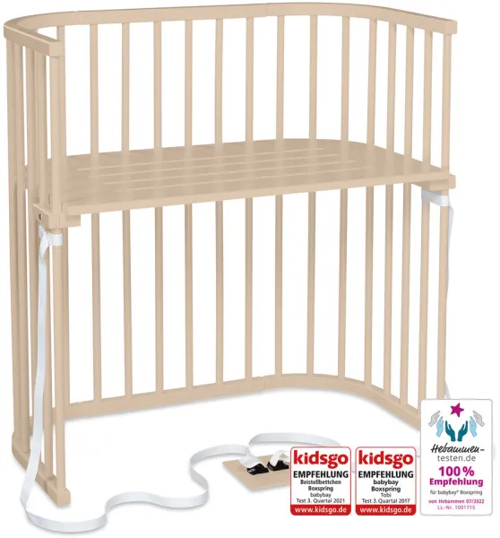 Boxspring bedside crib - μπεζ