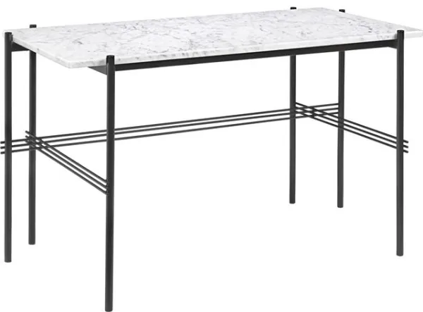 GUBI TS Γραφείο 120 x 60 cm με Μαύρη Βάση και Λευκή Κορυφή από Μάρμαρο Carrara