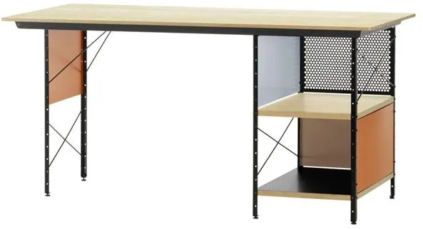 Vitra Eames EDU Γραφείο Μαύρο/Πορτοκαλί/Μπλε/Σημύδα