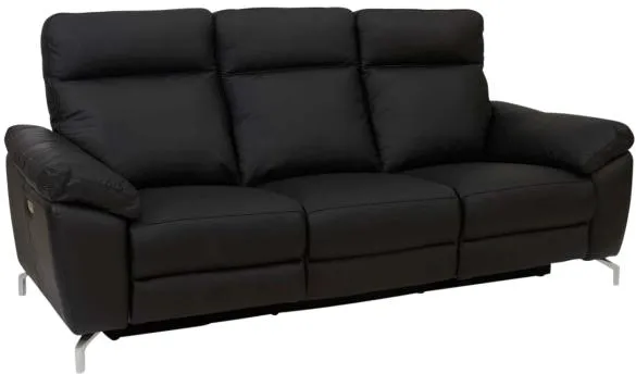 Furnhouse Selesta 3 ατόμων δερμάτινος μαύρος 222x96x101cm