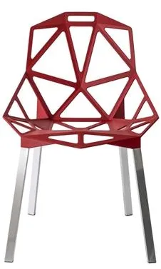 Magis Chair One 4 Legs Καρέκλα Τραπεζαρίας Ανοδιωμένο/Κόκκινο