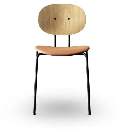 Sibast Furniture Piet Hein Καρέκλα Τραπεζαρίας Μαύρη σε Δρυ και Δέρμα Κονιάκ