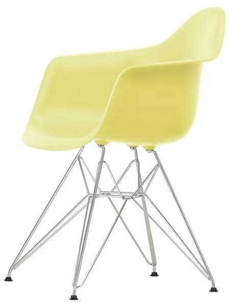 Vitra Eames Plastic DAR Καρέκλα Τραπεζαρίας RE Λεμόνι/Χρώμιο