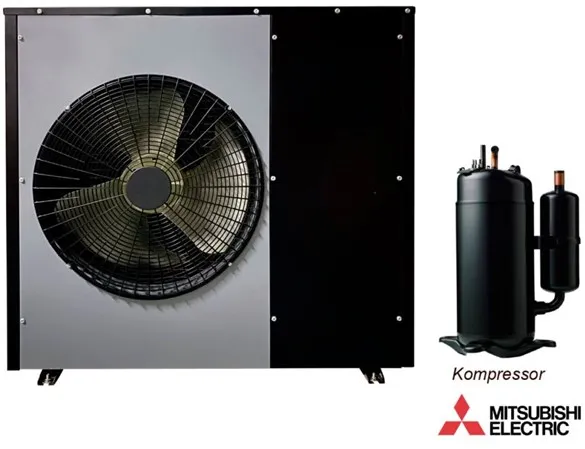 Andersen Electric Nordic One αντλία θερμότητας αέρα/νερού με WiFi, 12kW, Μαύρο