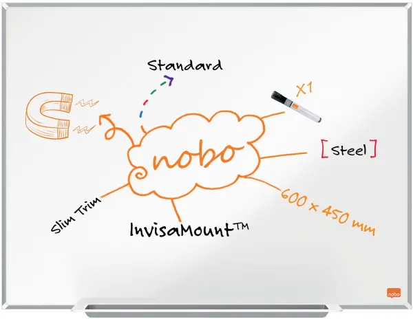 Nobo Impression Pro χαλύβδινος πίνακας whiteboard 60x45cm λευκός