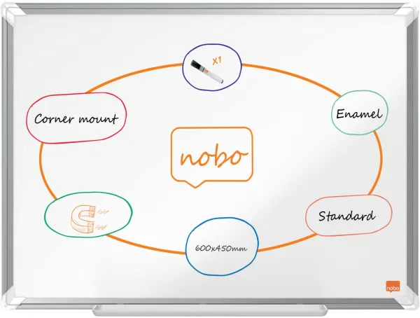 Nobo Premium Plus σμάλτο λευκός πίνακας 60x45cm λευκός