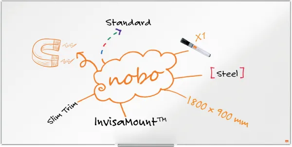 Nobo Impression Pro μεταλλικός πίνακας whiteboard 180x90cm λευκός